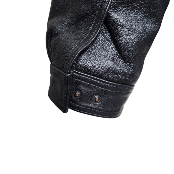 Gibson & Barnes Black Leather Airline Skyliner Bomber Jacket Men's Size 40 Tall - Picture 6 of 13